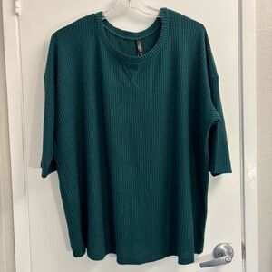 Torrid Emerald Green Waffle Tunic‎ Top Super Soft Size 3, 3x (22-24) Athleisure